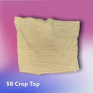 Yellow Striped Crop Top